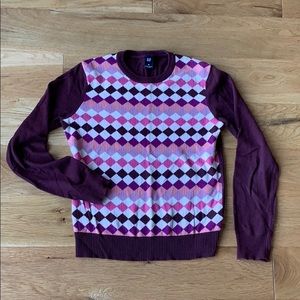 🌻 4/$25 Gap argyle cotton crewneck sweater